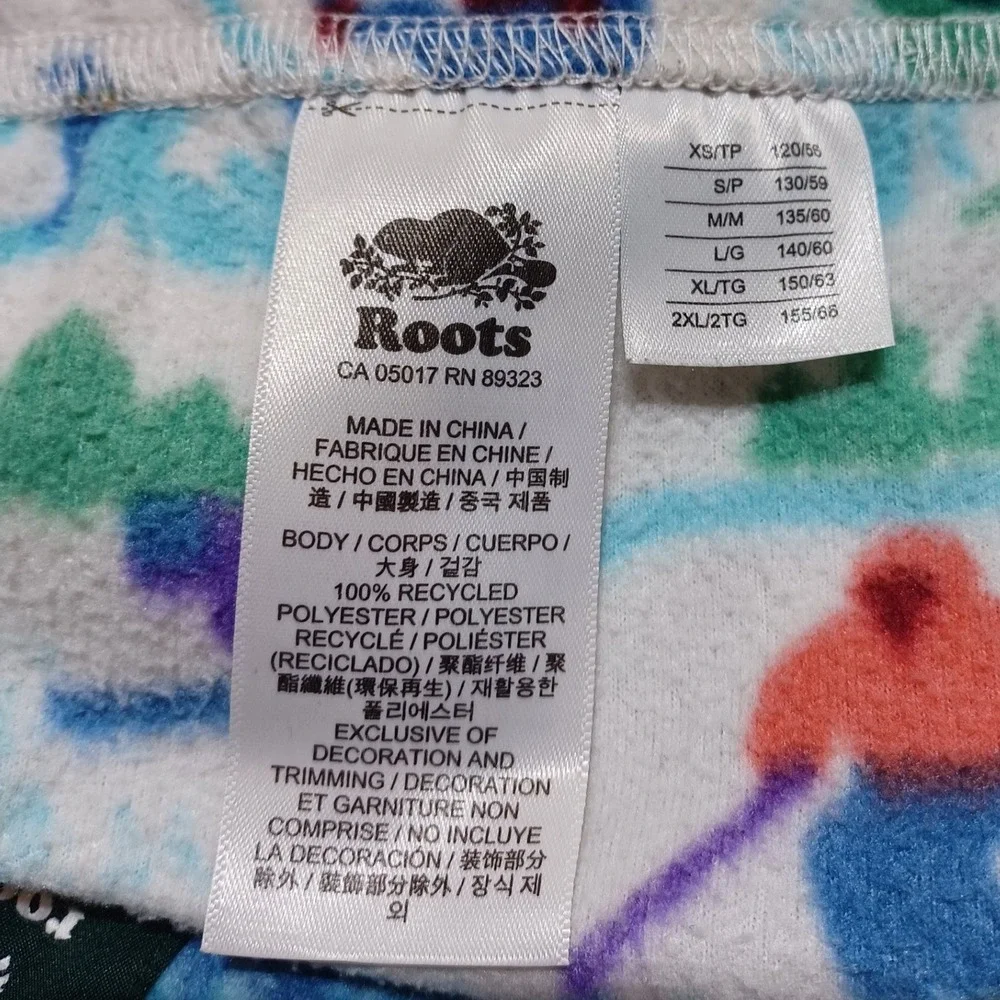 Roots Kids XL 11-12 Snow Ski Print Fleece Pajama Pants Apres Ski Cabincore